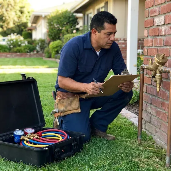 GVK Plumbing technician providing backflow preventer installation in Albuquerque, NM