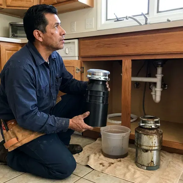 GVK Plumbing technician providing garbage disposal replacement in Los Alamos, NM
