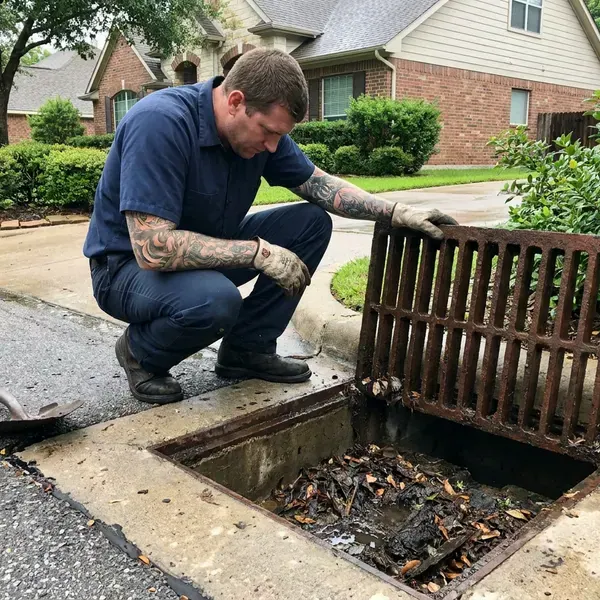 GVK Plumbing technician providing storm drain cleaning in Albuquerque, NM