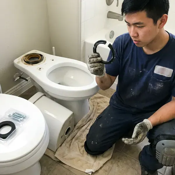 Local toilet bowl replacement by GVK Plumbing, Albuquerque, NM